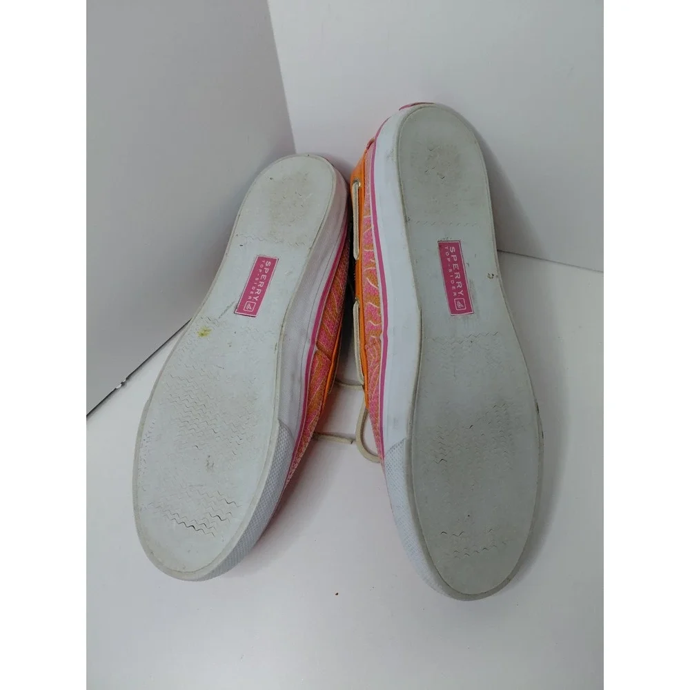 Sperry‎ Top Sider Women's 9688607 Pink Orange Sequins Boat Shoes Size 10 M